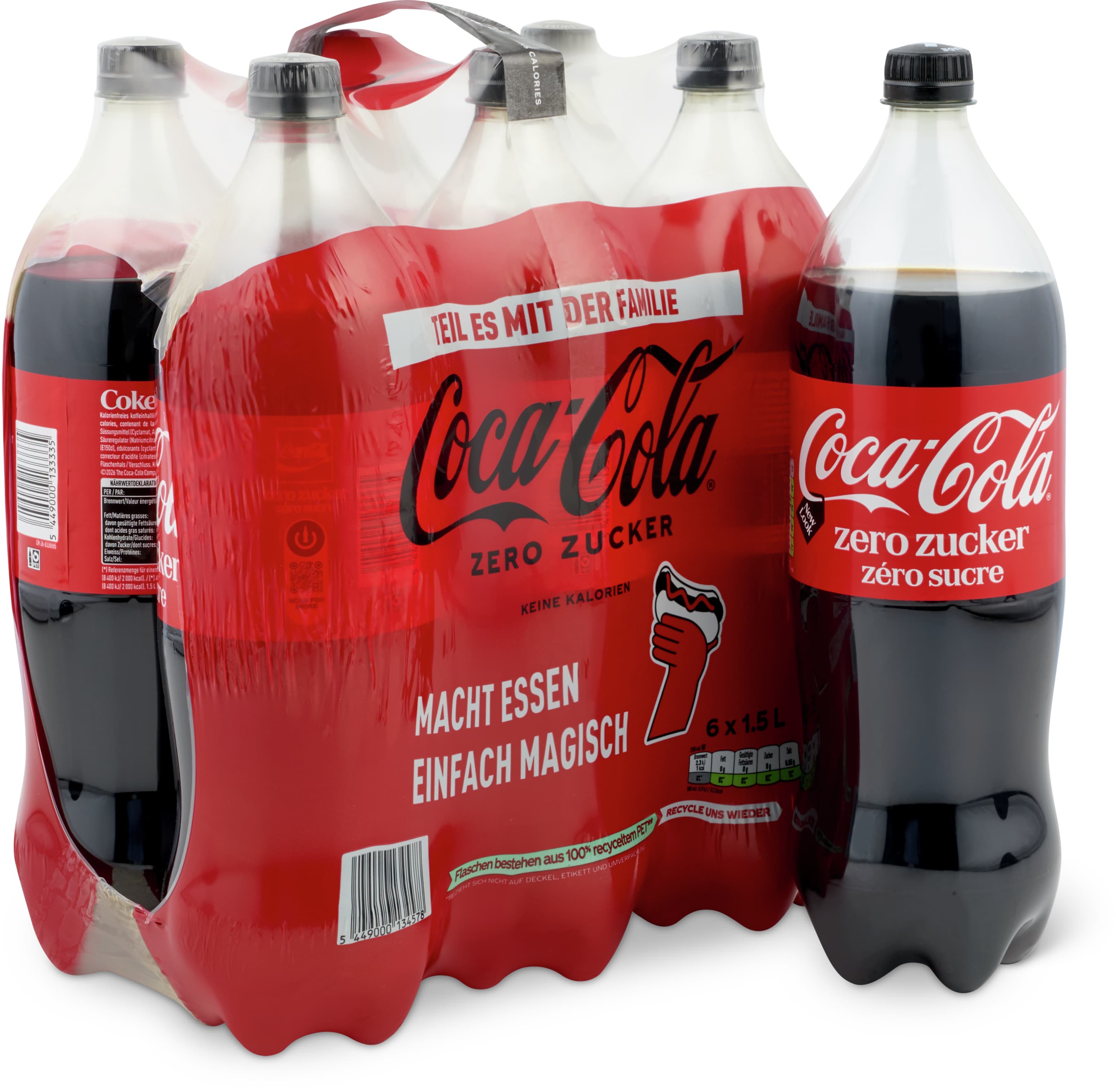 Coca-Cola Zero, 6 x 1,5 l
